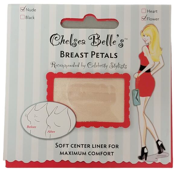 Chelsea Belles Breast Petals Lot of 4 Beige‎ Nude Flower Disposable Adhesive Bra - Picture 2 of 3